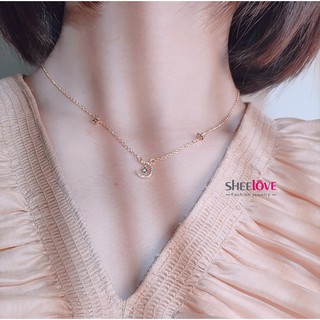 VÒNG CỔ NỮ BẠC SAO MẶT TRĂNG DÂY MẢNH ÔM XƯƠNG ĐÒN QUYẾN RŨ