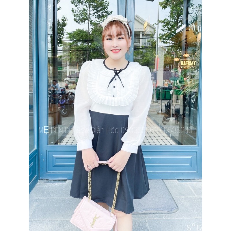 #BIGSIZE ĐẦM CỔ THÂN PHỐI BÈO