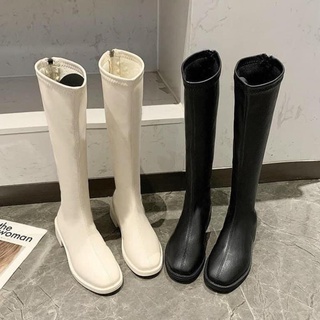 Bốt cao cổ da mềm đế bệt kèm ảnh thật