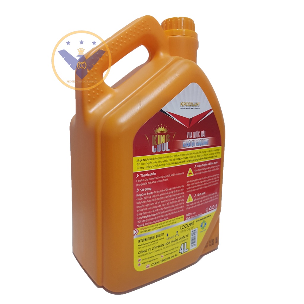 COMBO 2 nước làm mát động cơ xe ô tô, tàu thuyền [màu đỏ] KINGCOOL Super can 4L