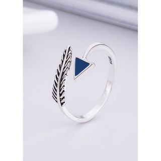 Nh010 nhẫn bạc thái 925 mũi tên chiếc lá