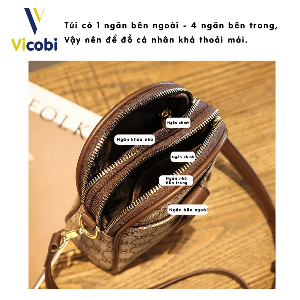 Túi đeo chéo nữ Vicbobi V6 Camila, để điện thoại, ví tiền.. phù hợp với dịp đi cafe, du lịch, đi chơi...