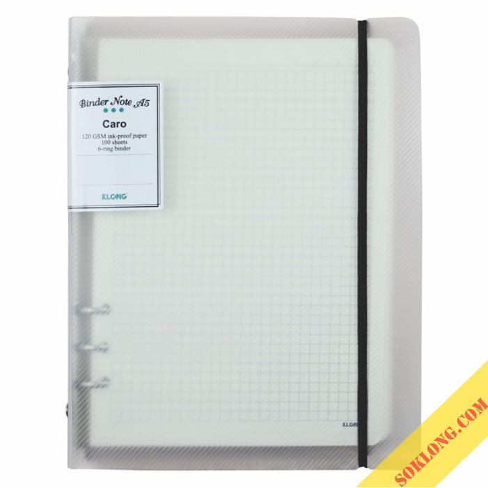 Sổ còng caro bìa nhựa A5 MS 994 gồm 100 tờ giấy, sổ binder KLong