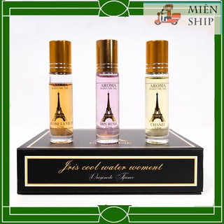 Combo 3 lọ 3 mùi Nước hoa thơm lâu nhiều mùi hương, tinh dầu nước hoa Pháp Aroma lưu hương 12h [12 ml