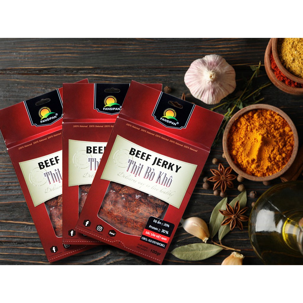 Khô bò miếng mềm Fansipan 100g khô bò miếng bò thật loại 1 khô bò miếng cay đảm bảo ATVS, Torao Foods - đồ ăn vặt ngon | BigBuy360 - bigbuy360.vn
