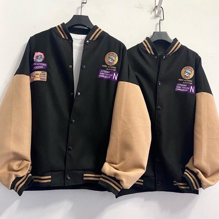 Áo Khoác Bomber Nỉ Bông Thêu Cậu Bé Nỉ Dày Dặn - Form Rộng Unisex Nam Nữ Couple Ulzzang KUN