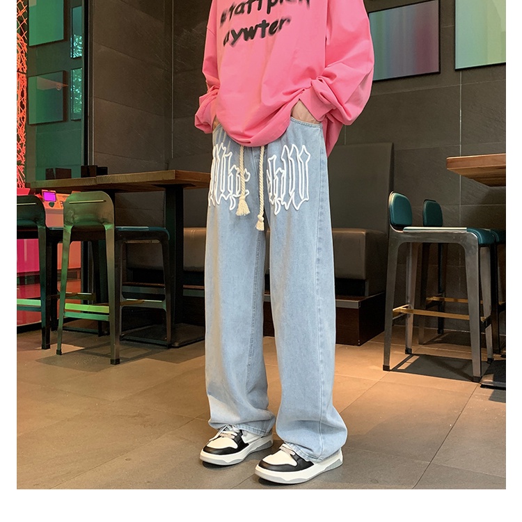 Quần jean ống rộng hiphop unisex ♥️ 𝗗𝗜𝗡𝗢𝟮𝟬 𝗦𝗧𝗢𝗥𝗘 ♥️ quần jean ống rộng phong cách hàn quốc đường phố - J400
