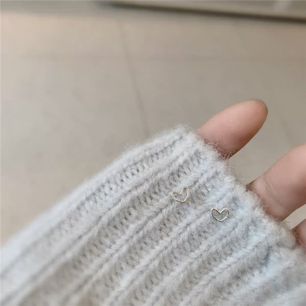 Bộ 6 Đôi Bông Tai Mini Bạc Đơn Giản Không Gây Dị Ứng Cho Nữ