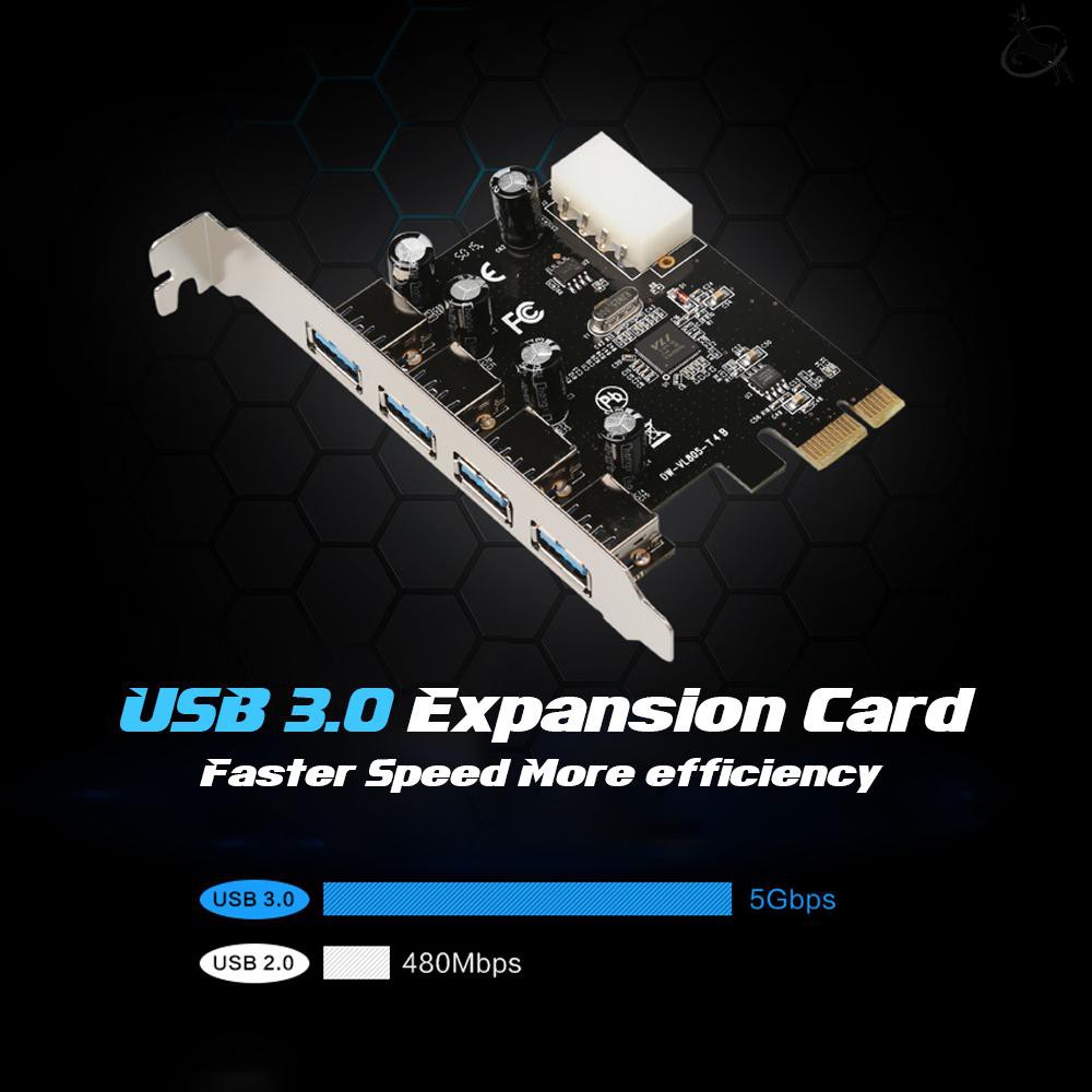 Card Mở Rộng Pci-E Sang 4 Cổng Usb 3.0