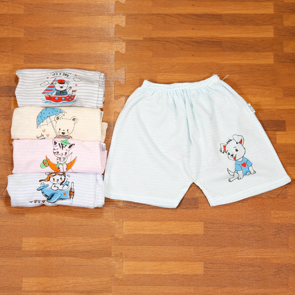Quần chục đùi cotton kẻ cho bé