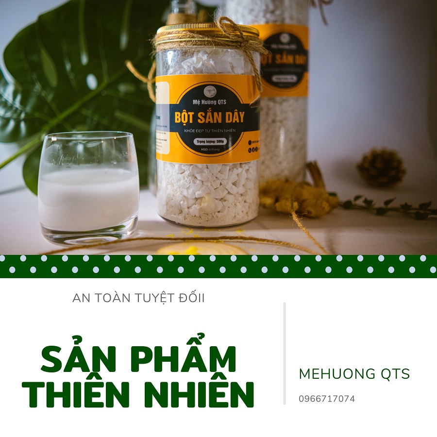 Bột sắn dây nguyên chất thanh nhiệt giải độc nhà làm MỆ HƯỜNG QUẢNG TRỊ 500gram,1 ký.