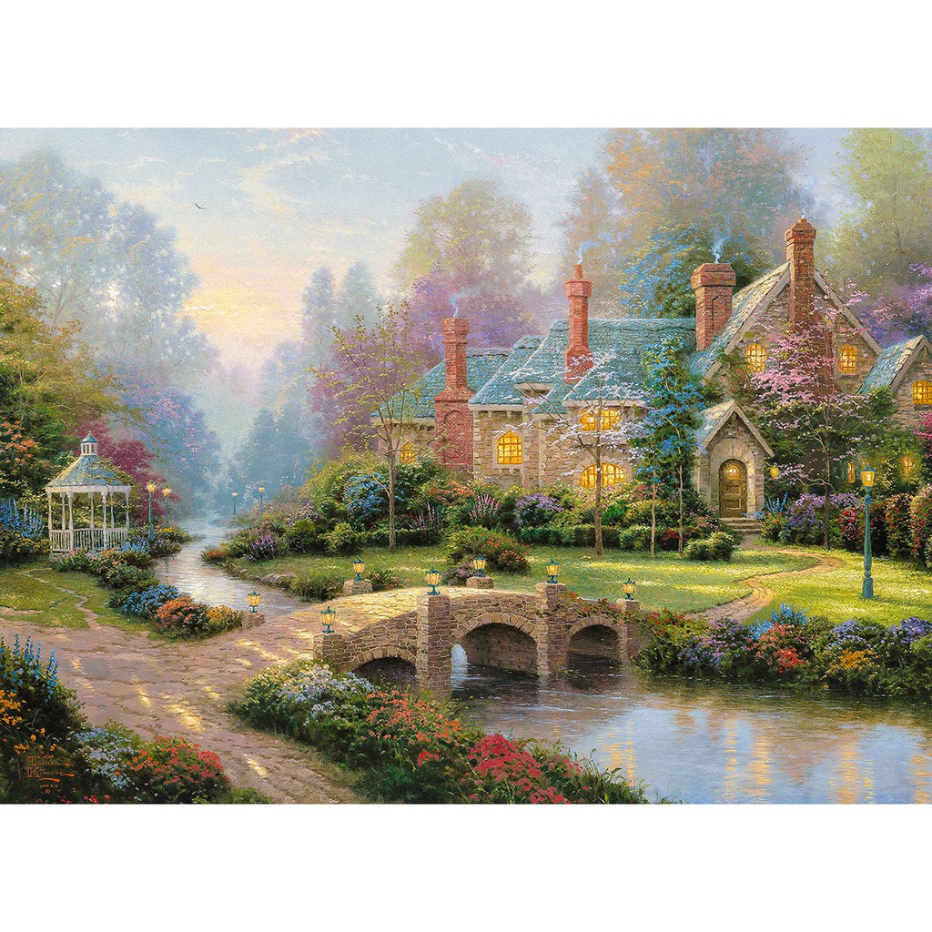 Tranh ghép hình Tini Puzzle 450 mảnh bằng giấy Street in Tiny Village - có nhận in theo yêu cầu tranh xếp hình 36x50