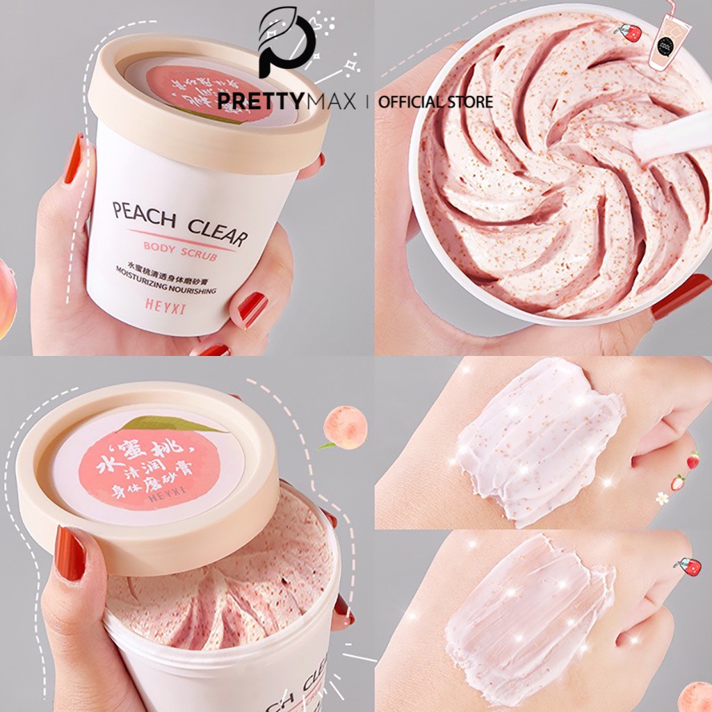 Tẩy Da Chết Toàn Thân Heyxi Đào Peach Clear Body Scrub Moisturizing Nourishing 200G TDC01