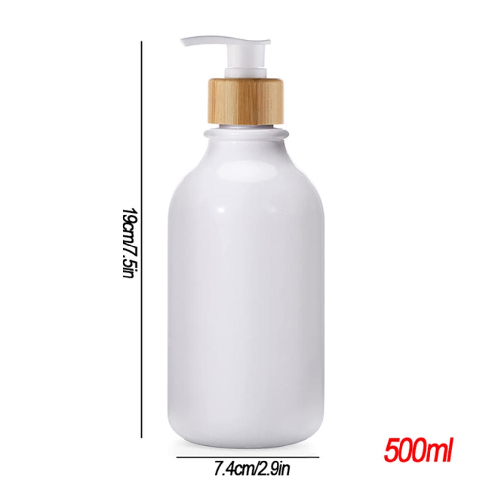 Bình Đựng Xà Phòng Dạng Bơm Bằng Gỗ Tre Có Nhãn Dán Tiện Dụng Ốp