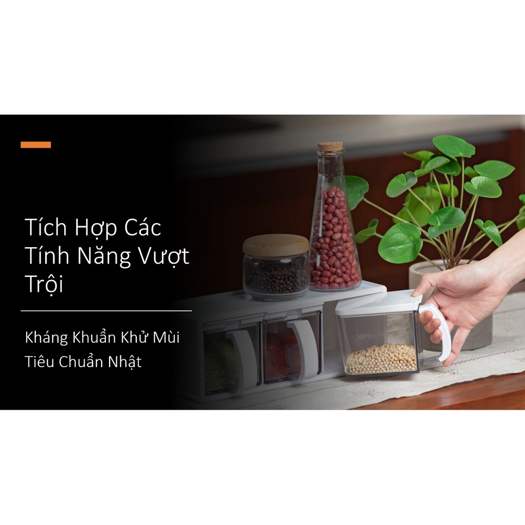 Hộp gia vị 640ml Yoko Nhật Bản Chính hãng, kháng khuẩn, an toàn sức khỏe