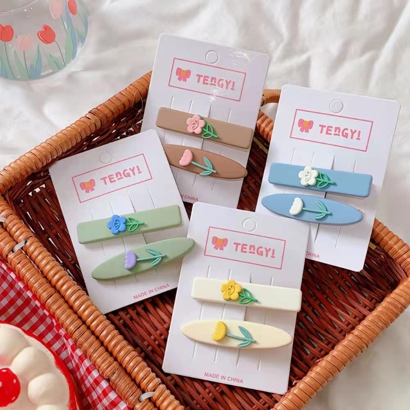 Kẹp Tóc Mái Vịt Hình Hoa Màu Sắc Ngọt Ngào Dễ Thương