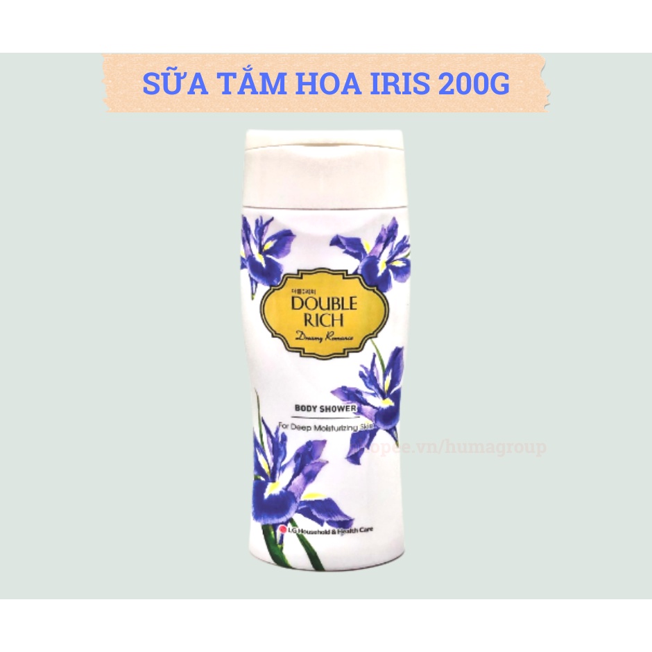 Sữa Tắm Hương Nước Hoa Thơm Double Rich Hàn Quốc Hoa Hồng - Iris - Anh Đào Dưỡng Da Trắng Sáng 200g/550g