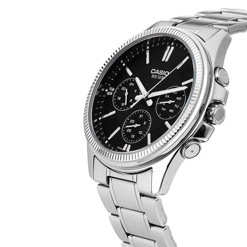 Đồng Hồ Casio Nam MTP-1375D-1AVDF Dây Kim Loại - 6 Kim - Chống Nước