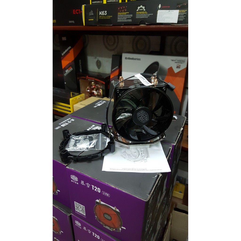 [Mã ELFLASH5 giảm 20K đơn 50K] Tản nhiệt khí Cooler Master T20 tương thích intel/AMD LED Đỏ