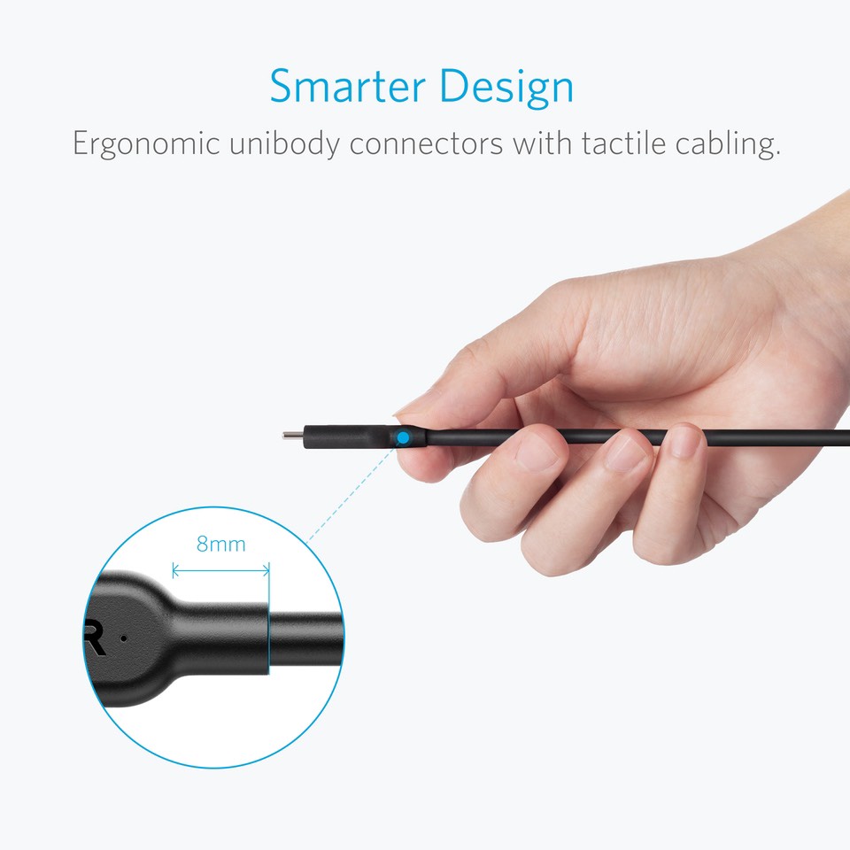 Cáp Anker A8485 Powerline II USB-C To USB-C 3.1 Gen 2 3Ft sạc nhanh 100W Power Delivery cho Samsung Macbook Pro Air