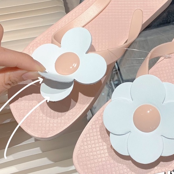 Dép Xỏ Ngón eva Chống Trượt Đính Hoa Dễ Thương Cho Nữ