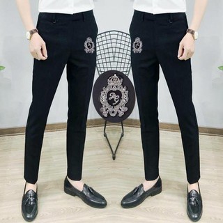 Quần tây âu nam thêu logo ĐÍNH ĐÁ kiểu dáng ôm hàn quốc