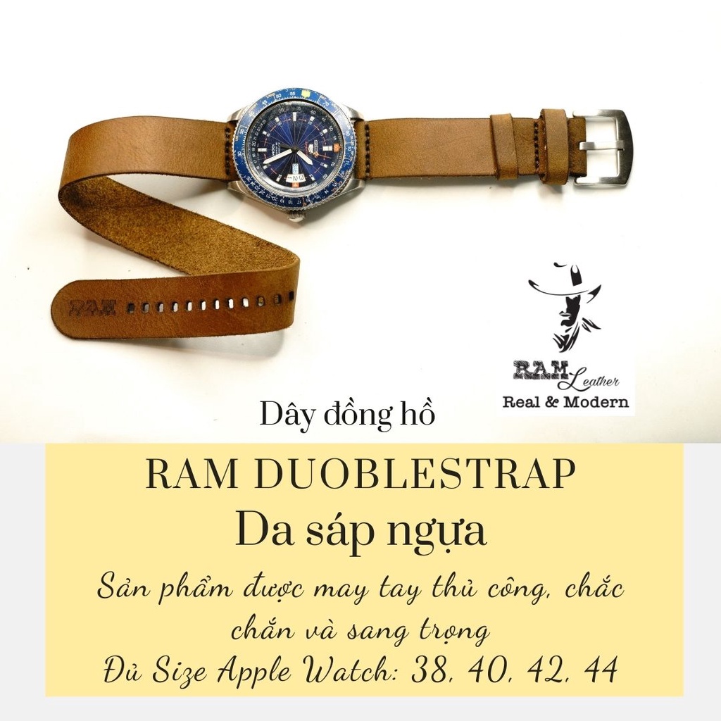 Bộ sưu tập Dây đồng hồ RAM Leather vintage 20mm da bò thật cao cấp RAM Leather