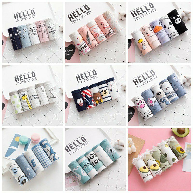 SET 4 Quần Lót Cotton Hoạ Tiết Dễ Thương
