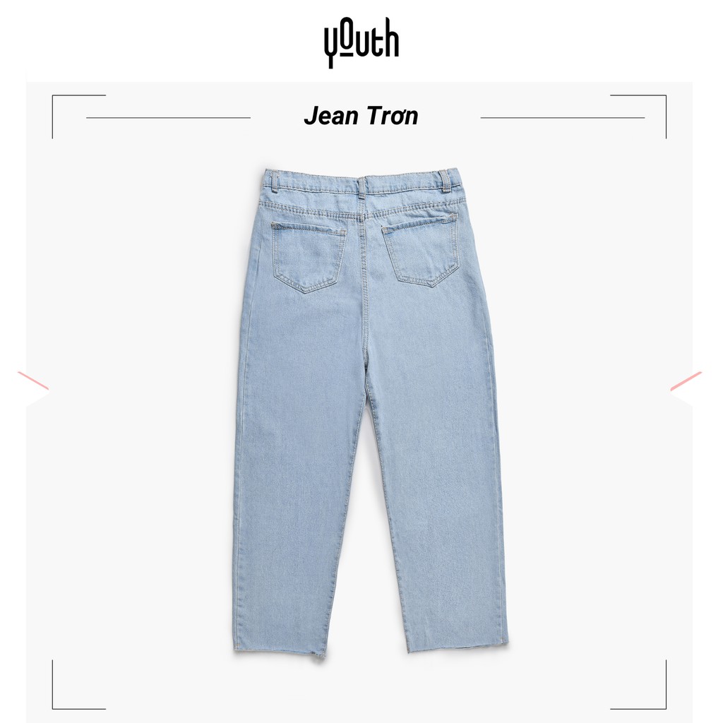 Quần jean nữ trơn YOUTH ống rộng dáng suông chất bò xịn phong cách Hàn Quốc - QB3