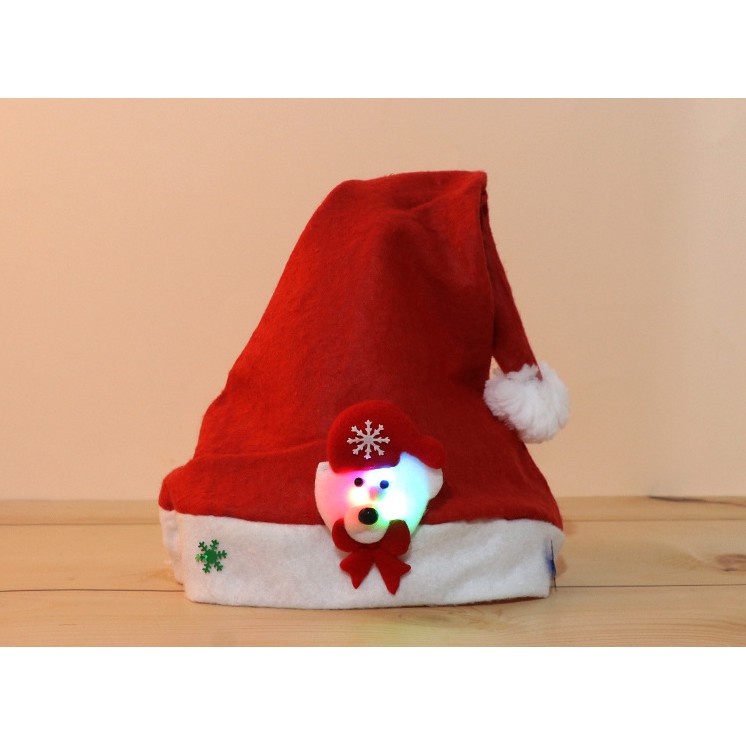 Mũ NoelGIADUNGTONGKHO1Mũ Noel có đèn phát sáng độc đáo thời trang, Mũ giáng sinh xinh xắn cho người lớn và trẻ em