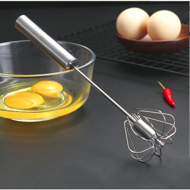 Cây đánh trứng inox tự xoay thông minh chắc chắn