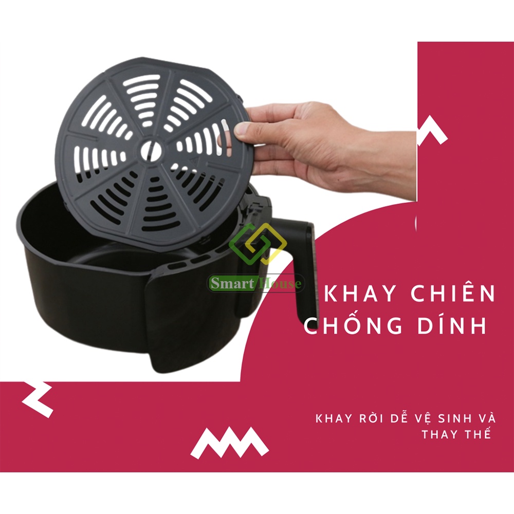 Nồi Chiên Không Dầu Mishio 3.8 lít Công Nghệ Rapid Air Giảm Dầu Mỡ - Smart House