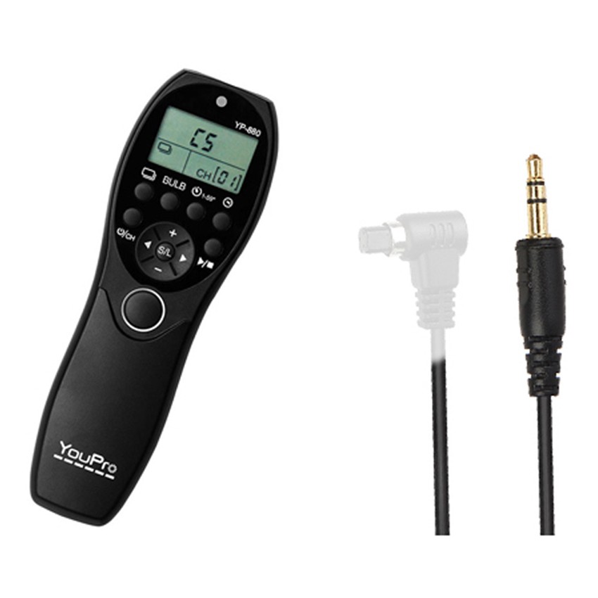 Dây bấm Youpro YP880 Timelapse - E2 for Fujifilm - Đổi đầu dây allcamera (Đen)
