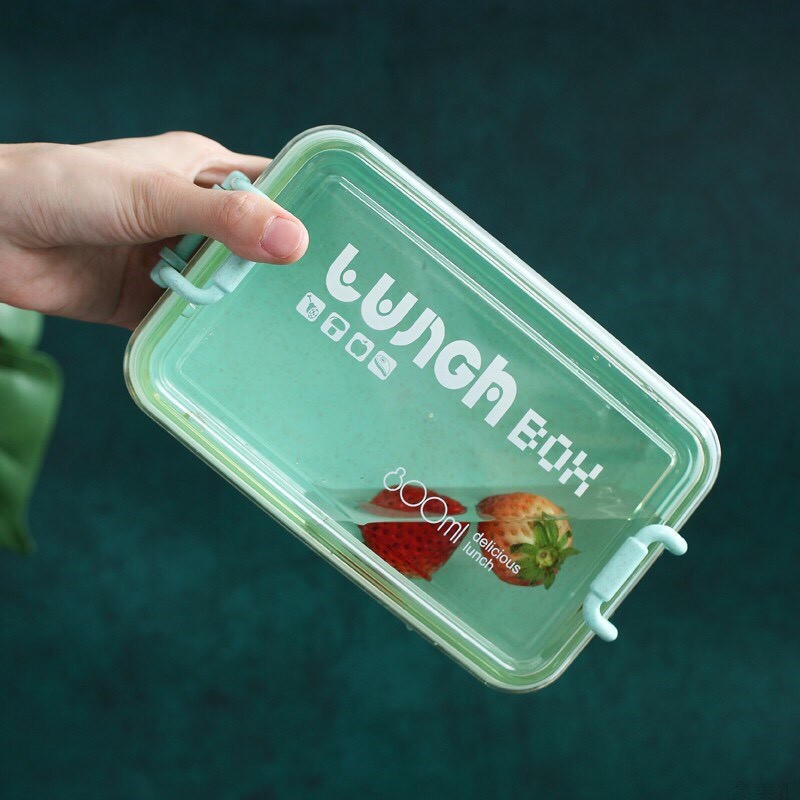 Hộp Cơm Lúa Mạch Lunch Box 800ml Kèm Vách Chia Ngăn