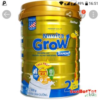 Sữa bột Nuviat Grow 900gram dành cho trẻ từ hai tuổi trở lên
