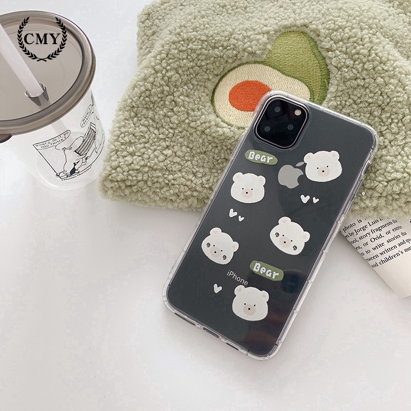Ốp điện thoại TPU silicon hình gấu trắng cho iPhone11/11Pro 11pro Max X XR XS XS MAX 78 plus SE | BigBuy360 - bigbuy360.vn