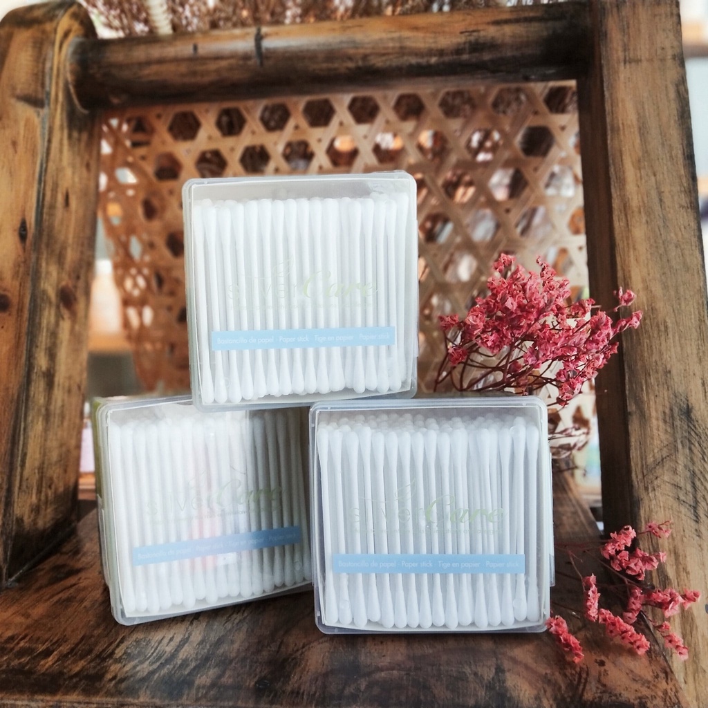 Bông tăm hữu cơ Silvercare hộp 200 cái