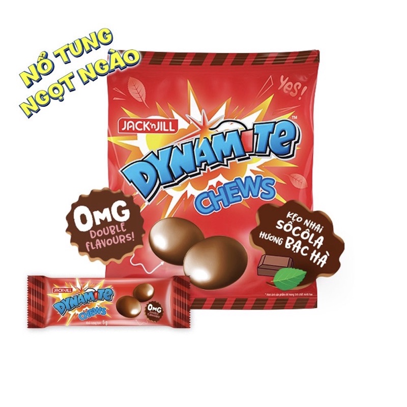 Kẹo Nhai Dynamite 3 Viên Hương Chocolate gói 125Gram