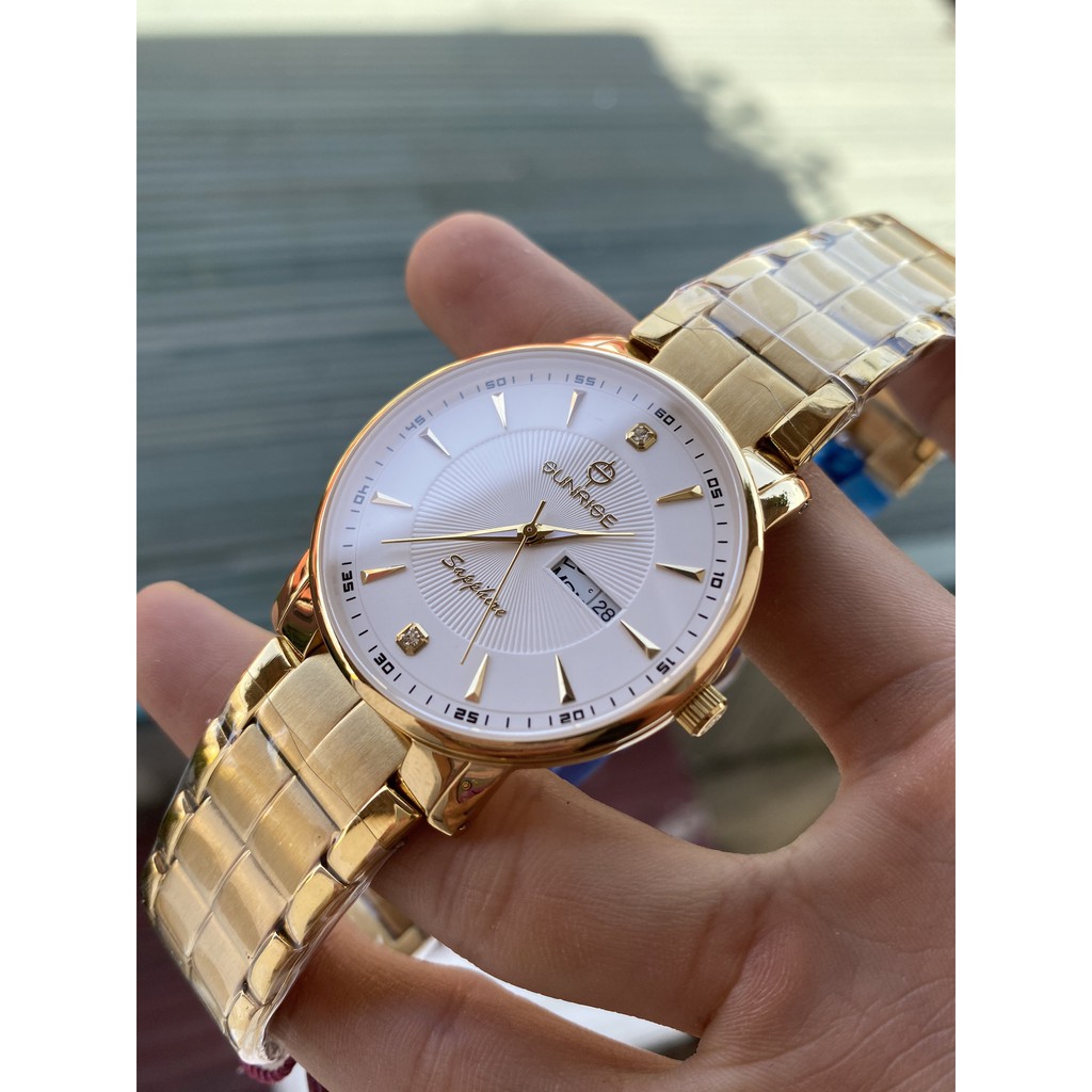Đồng hồ nam Sunrise SR02 inox đúc đặc đầm tay chống xước