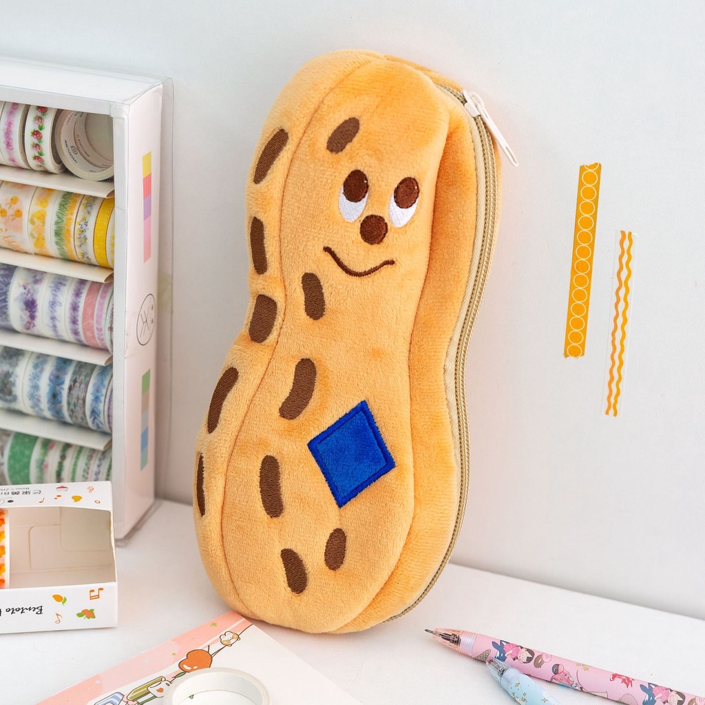 Bóp Viết Nhồi Bông Hình Hạt Đậu Phộng Dễ Thương Sáng Tạo Dành Cho Học Sinh