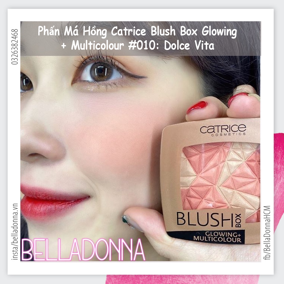 Phấn Má Hồng Catrice Blush Box Glowing + Multicolour #010 Dolce Vita: Tông cam đào