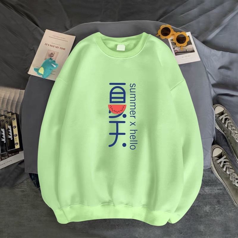 ÁO SWEATER NỈ SUMMER X HELLO NỈ BÔNG MỀM MỊN THỜI TRANG BB HOODIE