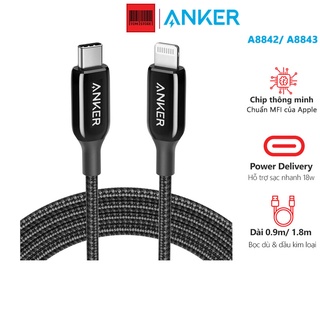Cáp Anker Powerline+ III USB C to lightning A8842(0.9m)/ A8843(1.8m) sạc nhanh 18w chuẩn MFI hỗ trợ truyền dữ liệu