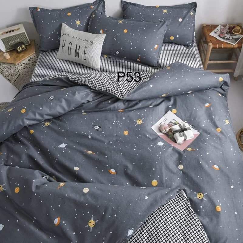 Bộ chăn ga gối poly nhập khẩu Hasuko Mẫu Mới vũ trụ P53