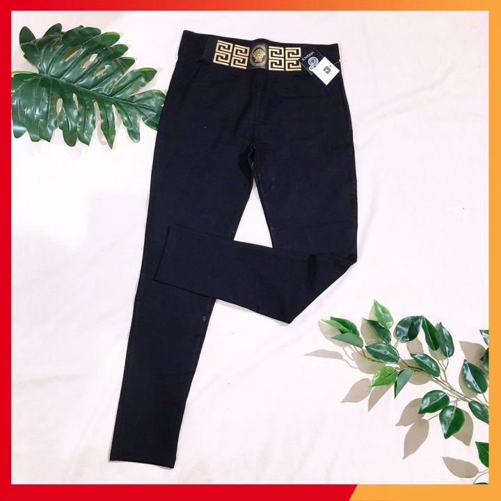 Quần legging nữ ⚡️SỈ BẰNG LẺ ⚡️ Quần ống bó cạp cao có điểm nhấn logo V.SACE cực kỳ sang, vải dày dặn mềm mịn tôn dáng