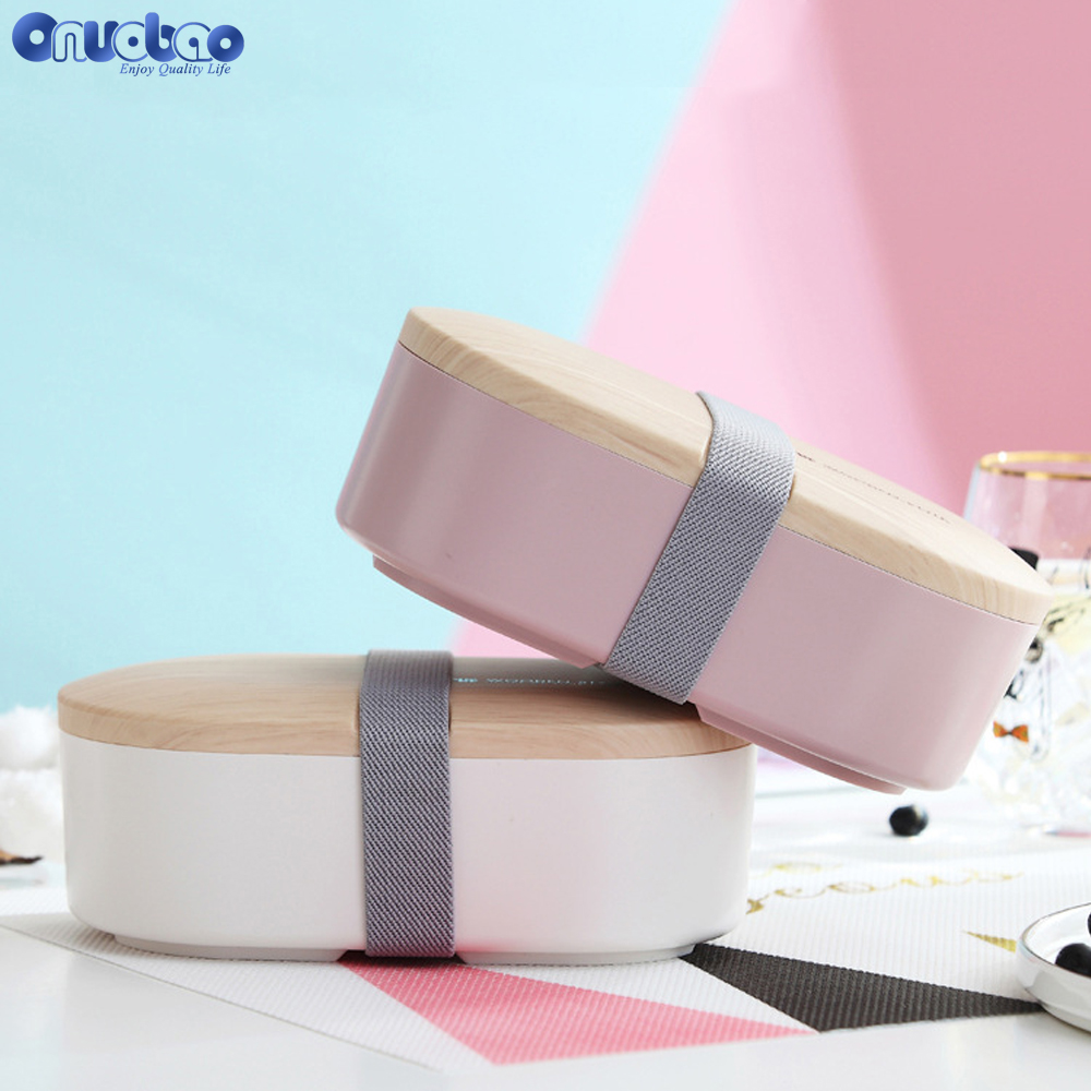 Hộp cơm kín ONUOBAO hình bầu dục bằng nhựa PP 800ml