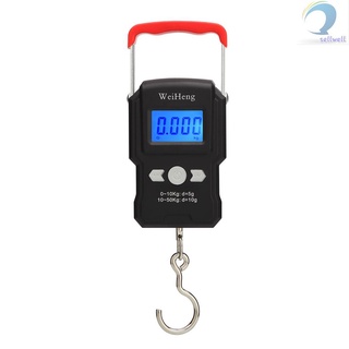 Cân điện tử mini 50kg / 5g màn hình lcd có móc câu cá tiện dụng