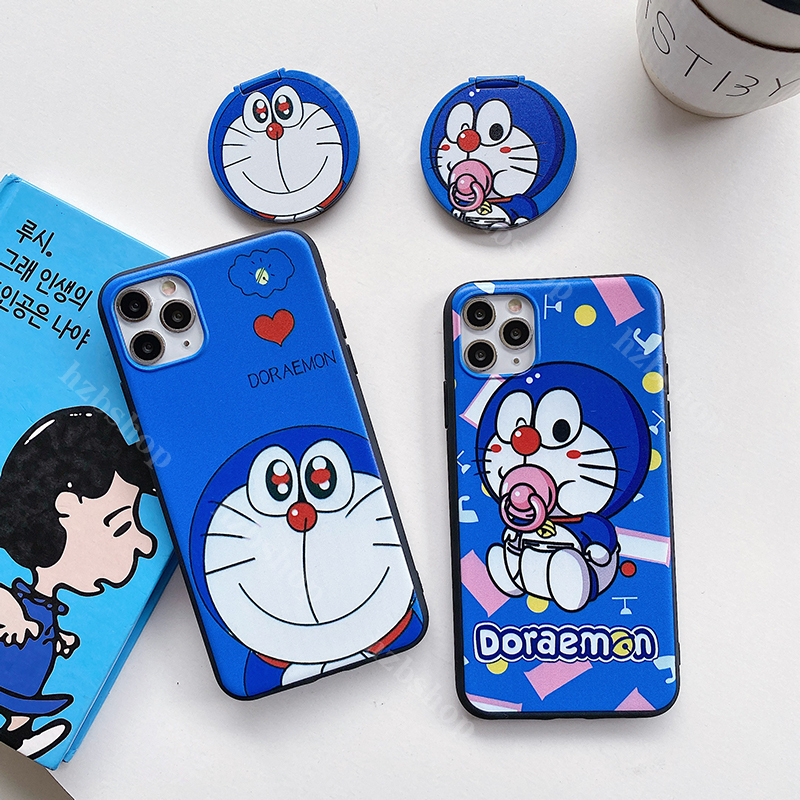 Ốp Lưng Silicone Tpu Hình Doraemon Có Gương Cho Samsung Galaxy J8 J6 J2 Pro 2018 J2 J4 J5 J6 J7 Prime J3 2017 2015 J1 2016