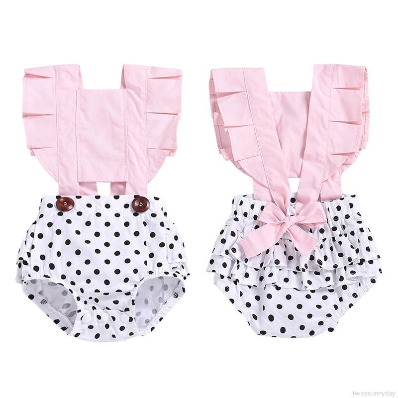 Bộ jumpsuit màu hồng xinh xắn cho bé gái