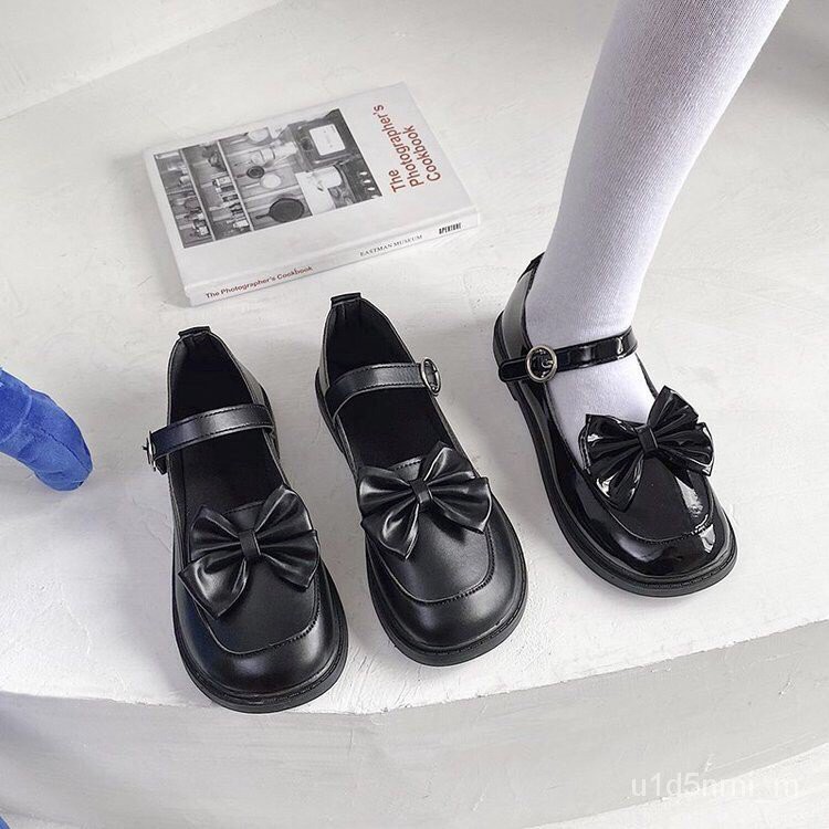 Giày nữ Lolita vintage, giày oxford gắn nơ xinh xắn (Da bóng và da lì) | BigBuy360 - bigbuy360.vn